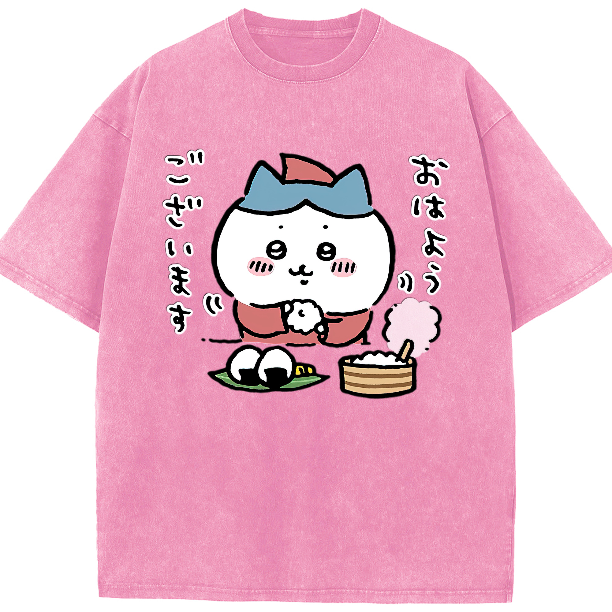 （画像用） ちいかわ ハチワレ Chii-kawa hachiware 綿100% ヴィンテージ風 半袖Tシャツ（フロントプリント）